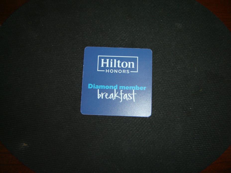 1 Hilton honors diamond Member breakfast, tile Hard cardboard