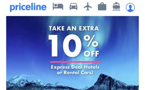 Priceline.com 10% off Coupon Code Express Deal Hotels Rental Cars *Exp Jan 13*