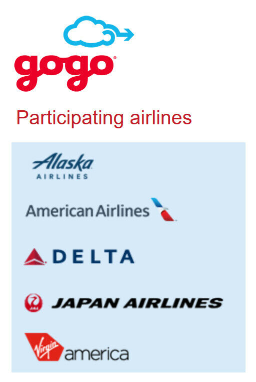 Lot of 10 Gogo inflight Wi-Fi Internet access passes with expiration 12/31/19