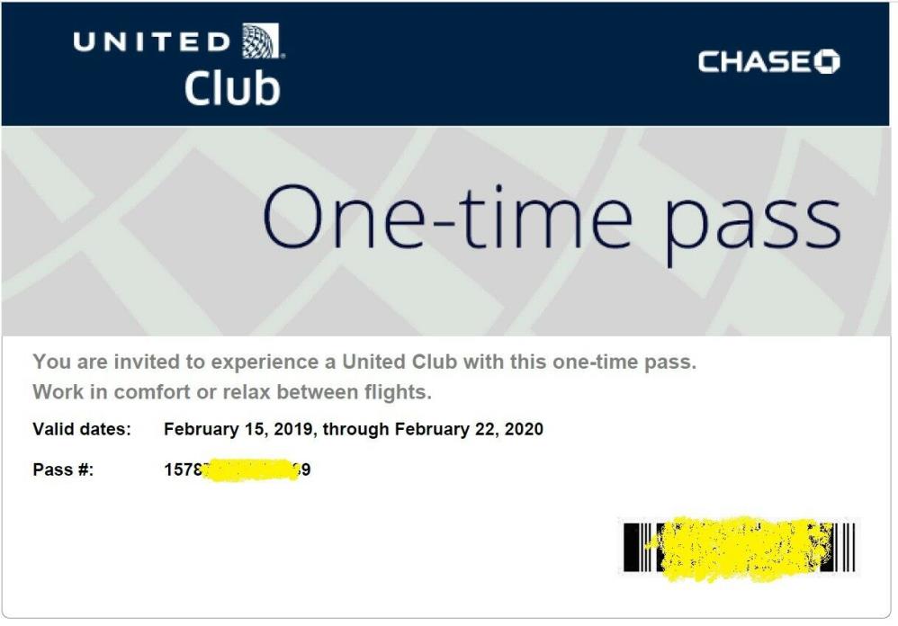 2X United Airlines UA Club One-Time Pass Fast Delivery (Expire Feb 2020)