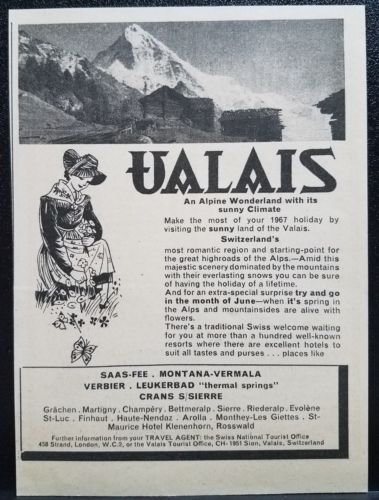 Ualais Travel Advertisement 1967 Magazine Ad Switzerland