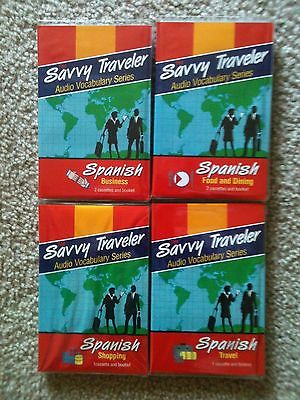 THE SAVVY TRAVELER Audio Vocabulary SPANISH Series -  4 Cassette Packages