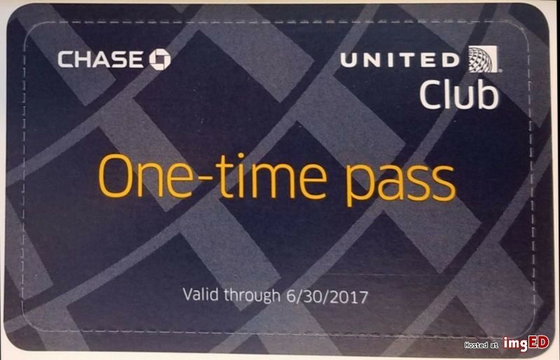 United Airlines UA Club One-Time Pass 2-hour E-Delivery (Expires July 2019)