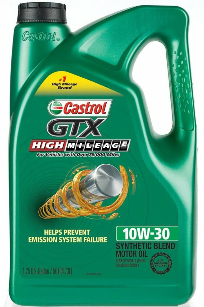 Castrol GTX High Mileage 10W-30 Synthetic Blend Motor Oil Superior Dispersancy