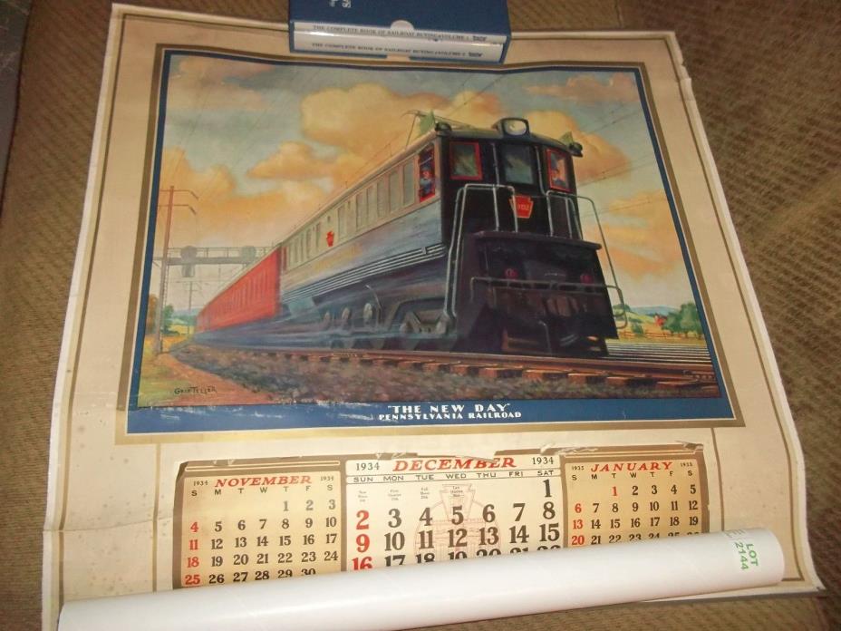 1934 December PENNSYLVANIA RAILROAD CALENDAR GRIF TELLER 