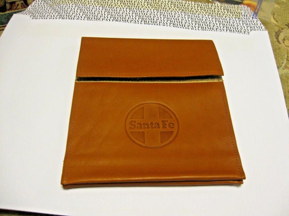 Vintage Santa Fe Railroad Small Cluth Leather Hand Bag Ticket Pouch  NICE