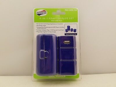 American Tourister 4-in-1 Adapter Plug Set w/ USB Port AT95-170-027-03 AT650-320