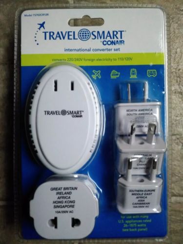 NEW! TRAVEL SMART by CONAIR International Converter Adapter SET 1875w - TS702CRR