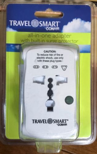 CONAIR Travel Smart All-In-One ADAPTER With Built-in Adapter SEALED & NEW!