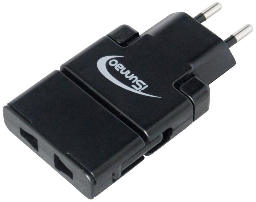 Isunnao Wp-203 World Universal Travel Adapter Wall Charger AC Power Black