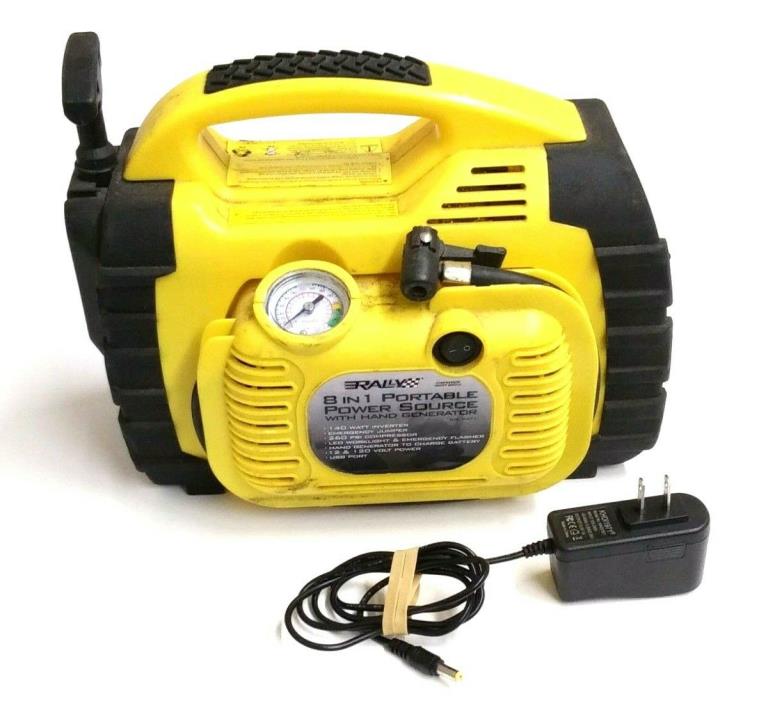 Rally Portable 8 in 1 Power Source & Jumpstarter Unit with Hand Generator #7471