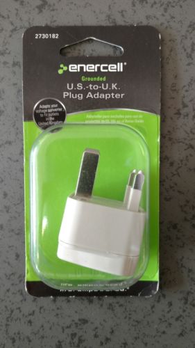 ENERCELL GROUNDED U.S.-TO-U.K. PLUG ADAPTER 273-0182, new in package