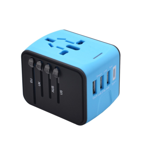 Universal Travel Adapter, All In One International Travel Plug Adapter with 2.4A
