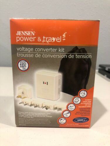 JENSEN POWER & TRAVEL VOLTAGE CONVERTER KIT CONVERTS 220V-240V 110-120V JEN1600
