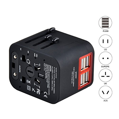 Travel Adapter Universal Travel Adapter Kit with 3.5A 4 USB Ports Travel Plug