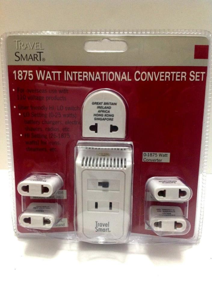 Travel Smart  International Converter Set 1875 Watt 6 pc Set For Overseas Travel