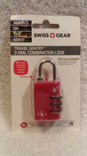 Swiss Gear Travel Sentry 3-dial Combination Lock TSA Accepted color Red