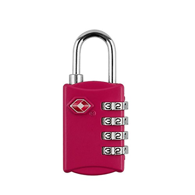 4 Digit Gym Lock, TSA Approved Padlock Combination Lock Keyless for Luggage Rose