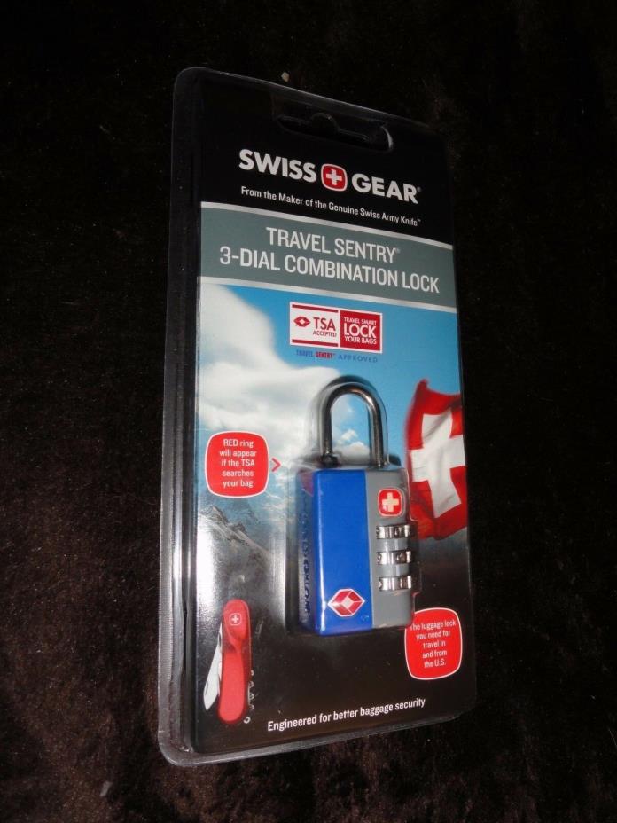 Swiss Gear Travel Sentry 3 Dial Combination Lock NIB NIP NEW Traveling Combo