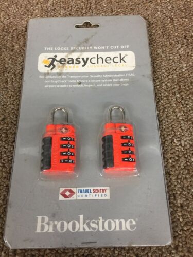 Brookstone EasyCheck Luggage Lock TSA Approved & Travel Sentry Certified 2-Pack
