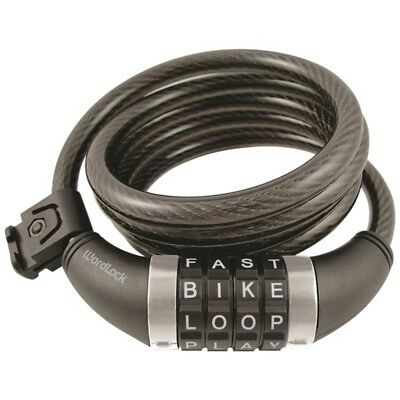 WordLock CL-411-BK Combination Resettable Cable Lock (Black)