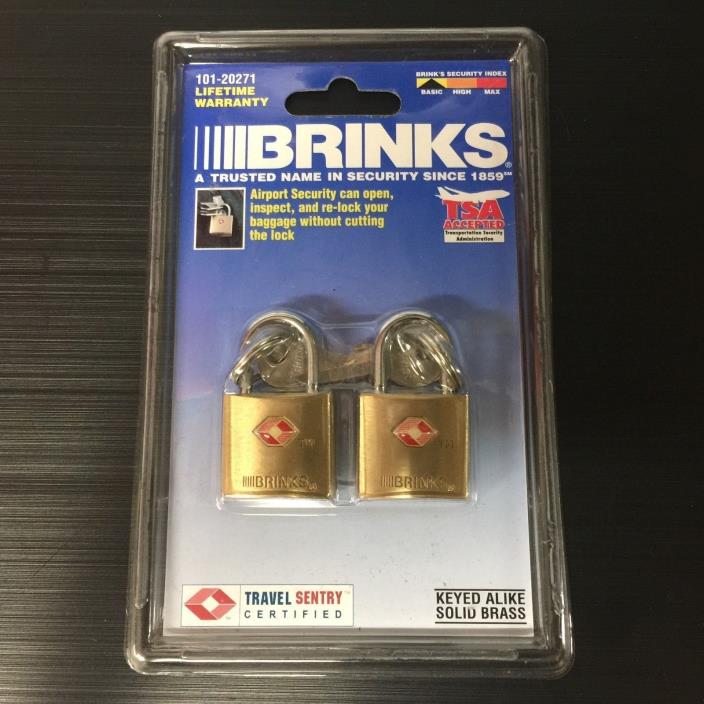 Brinks Luggage Locks 101-20271 Solid Brass 2 Pack