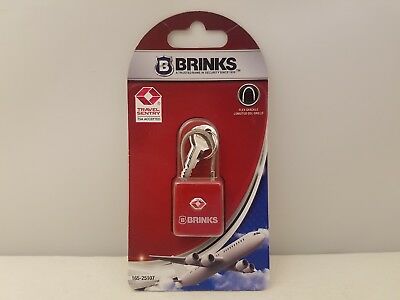 BRINKS 28mm Keyed Luggage Lock | TSA Accepted | Flex Shackle | 165-25107 | Red