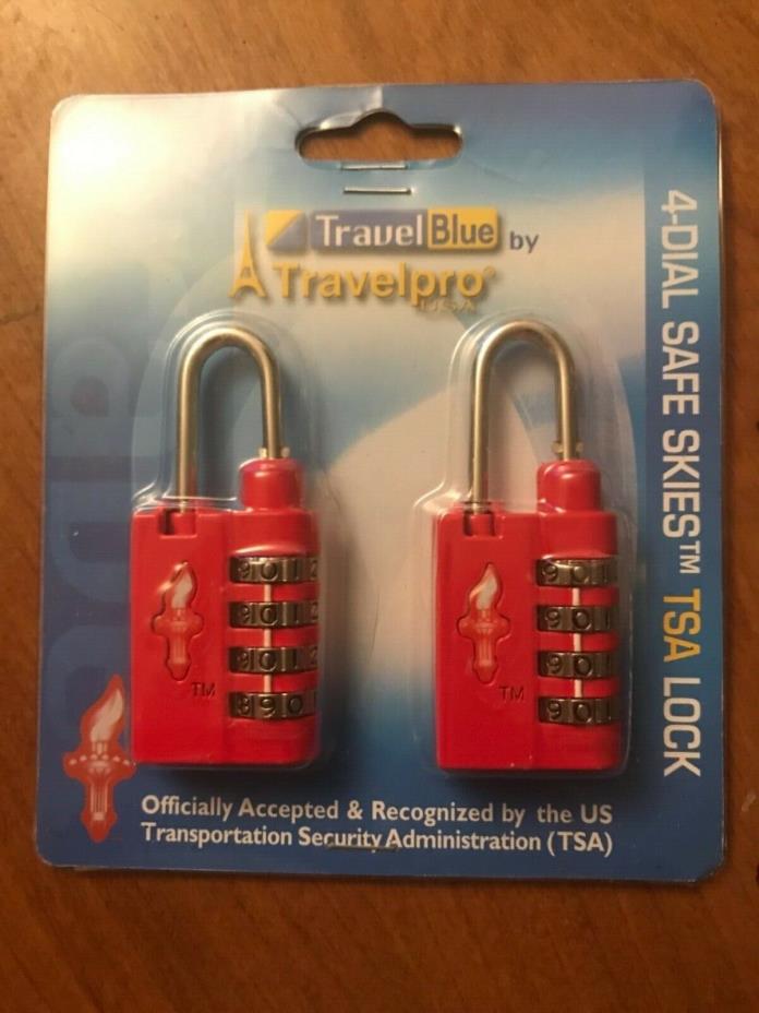 Rare Lot of (2)  4-Dial TSA Combination Padlock Luggage Suitcase Security Lock