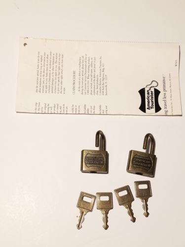 American Tourister Luggage Locks Mini Padlocks 2 Lock and 4 Keys Match