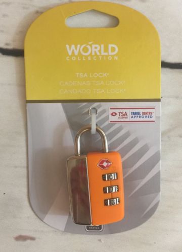 World Collection TSA Lock Orange New Travel Sentry