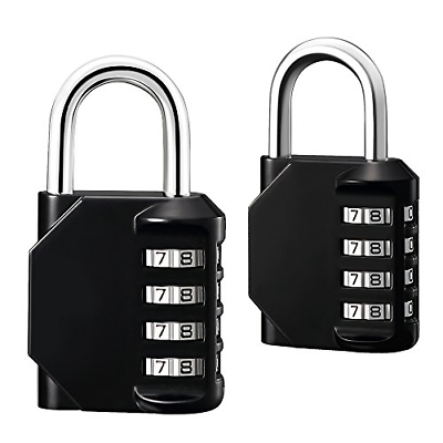 Lock Combination Padlock Set 4 Digit Number Code for Gym Fence School Locker of