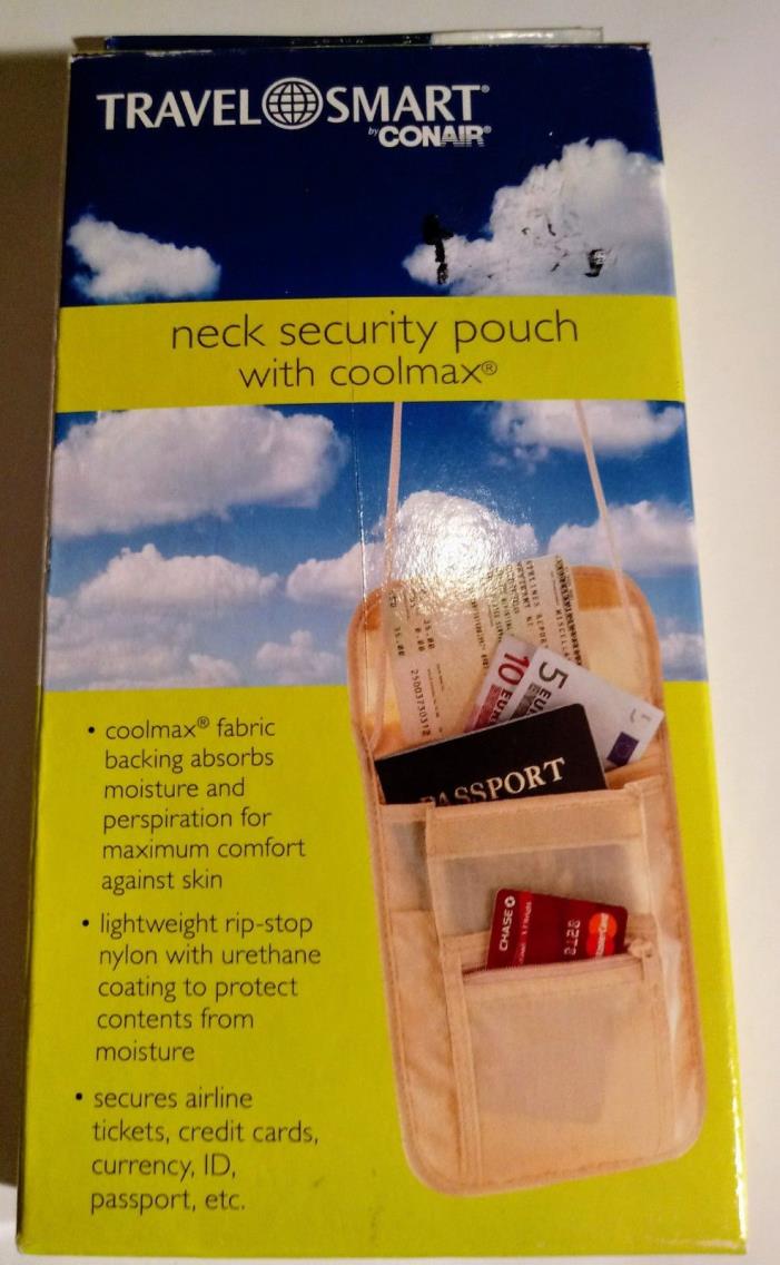 TRAVEL SMART NECK SECURITY POUCH WITH COOLMAX BY CONAIR