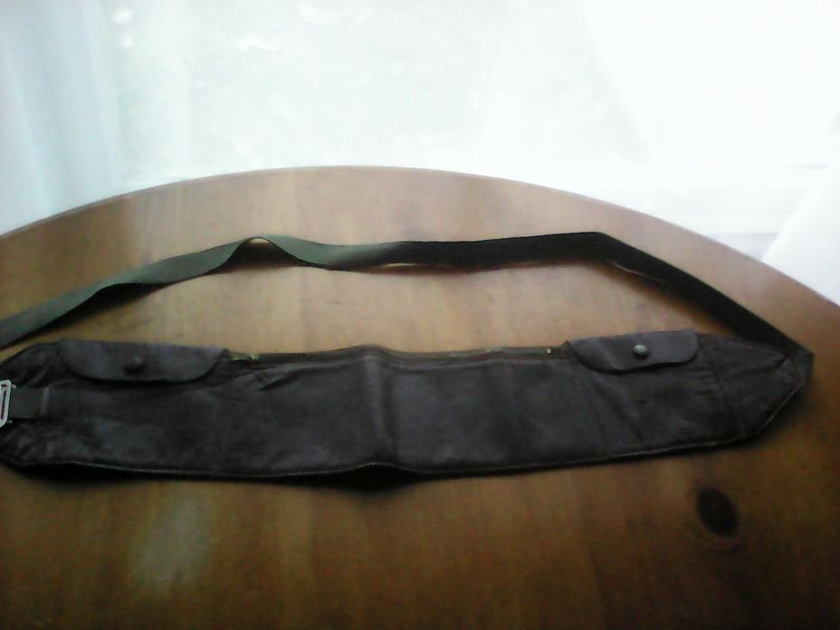 Antique Vintage Leather Money Belt dark chocolate coffee brown garage sale belt