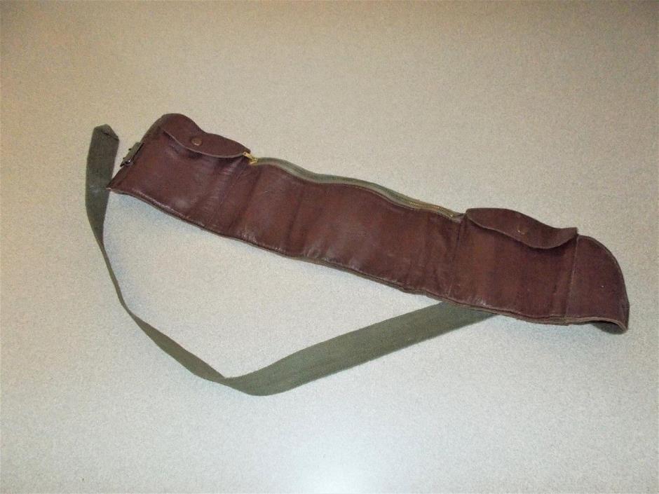 Vintage leather adjustable waist traveler tourist security money belt size large