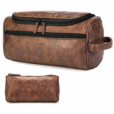 Leather Cosmetic Bags Toiletry Travel Organizer Portable Hanging Makeup Dopp Kit