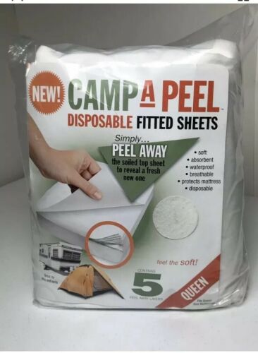 Camp-A-Peel Disposable Queen Fitted Mattress - RV Camper Or Pop Up Tent Bed