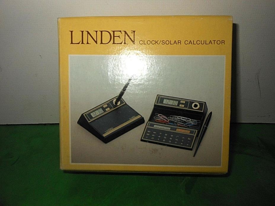 Linden Clock/Solar Calculator Model 1805 In Original Box