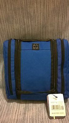 BUXTON BLUE/BLACK DOUBLE ZIP TRAVEL/SHAVE/TOILETRY CASE NWT'S