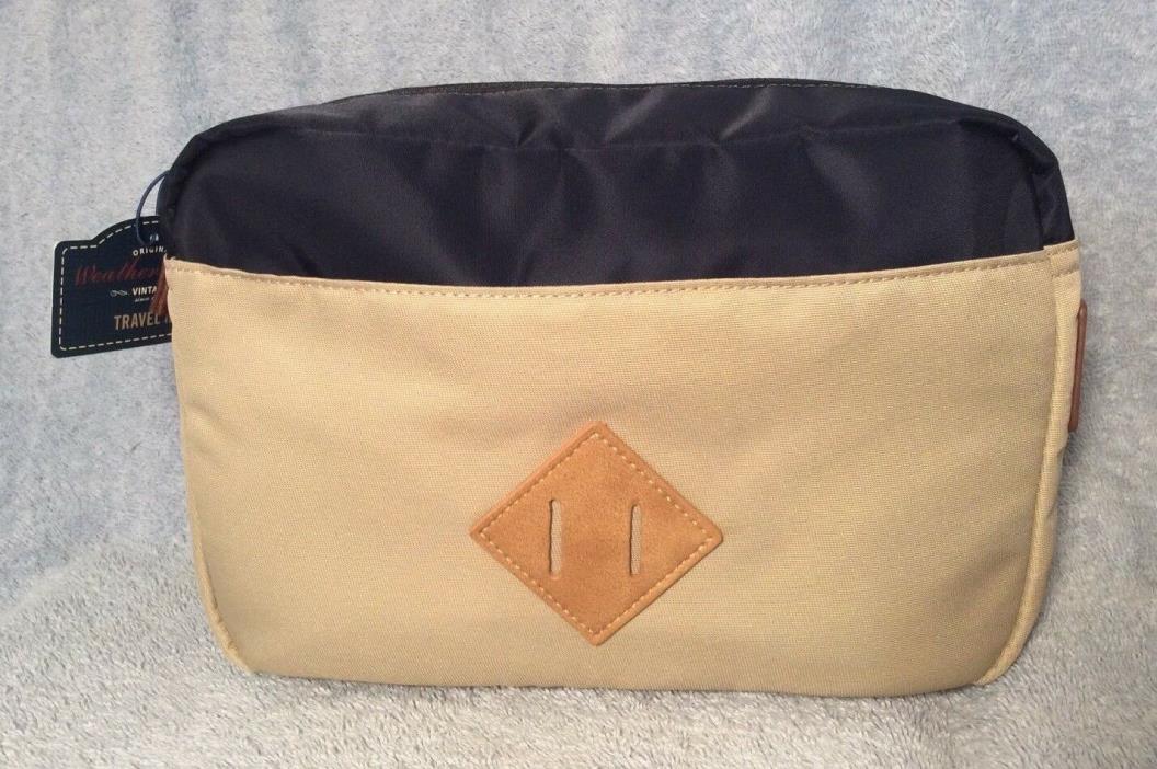 New! Original Vintage Weatherproof Travel Kit Toiletry Bag Khaki Navy NWT $42