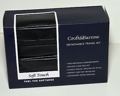 Croft & Barrow Designer Black Genuine Soft Leather Detachable Duel Travel Case