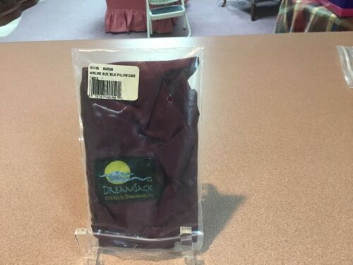 Dreamsack 100% Silk Travel Airline Size Pillow Case, Burgundy, NEW In Package