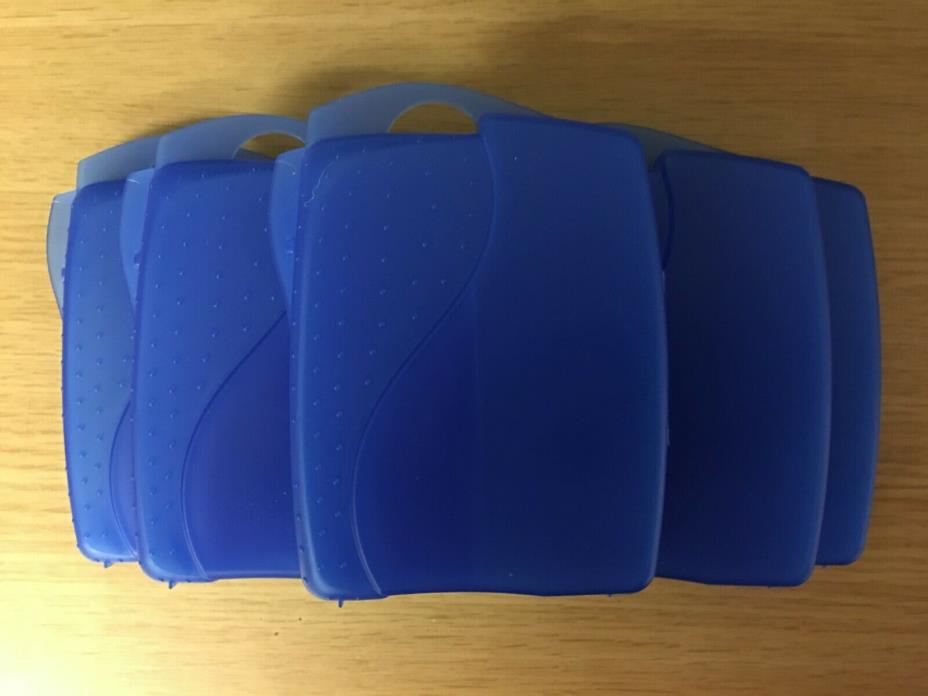 Lot of 5 - Pocket Size Mini Travel Case, Pill Box, ID Holder (4½ × 3¼ Blue) New