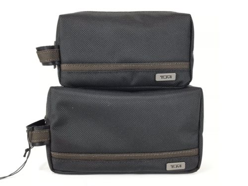 Tumi Small and Medium Travel Kit Zipper Cord Pouch Hickory, Set of 2