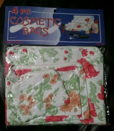 NEW IN PACKAGE 4 PIECE COSMETIC BAGS