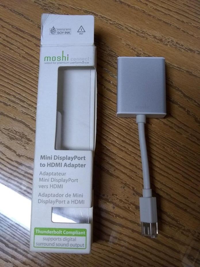 MOSHI Mini DisplayPort to HDMI Adapter Silver And White