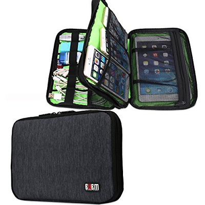 BUBM Double Layer Electronic Accessories Organizer, Travel Gadget Bag for USB