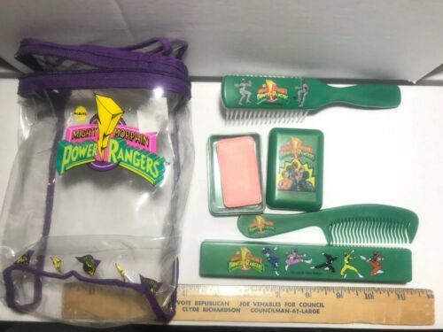 Mighty Morphin Power Rangers Toiletry Travel Bag Comb Brush Saban 1994 Used