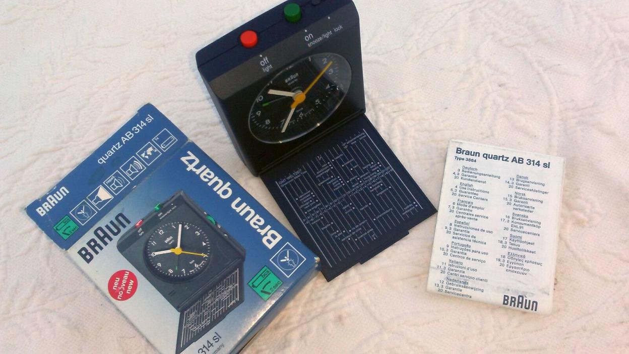 Braun 4864 / AB314SL quartz travel alarm clock made in Germany