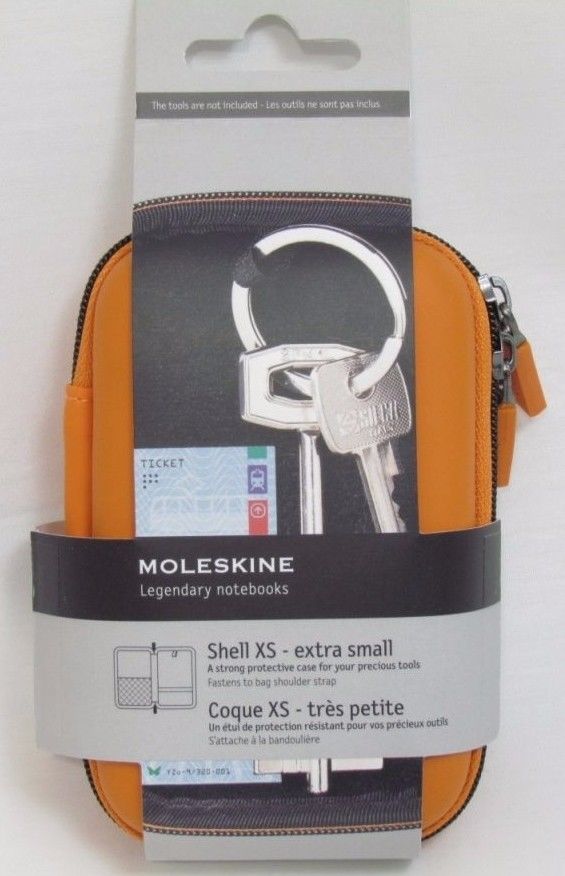 MOLESKINE Notebooks XS SHELL Key/Tool Case NEW Cadmium Orange Extra Small