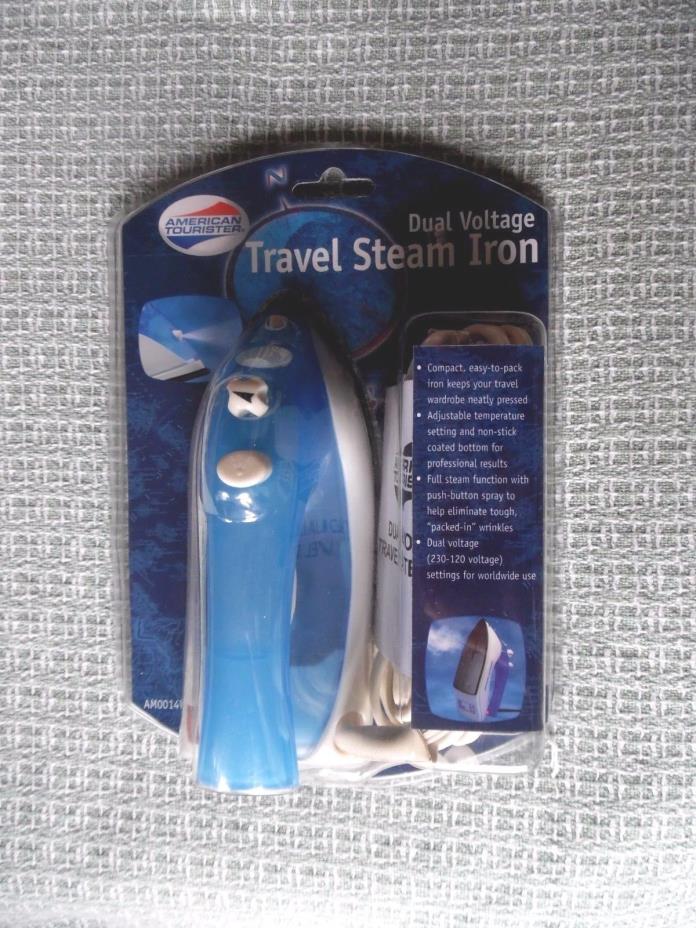 American Tourister Travel Steam Iron with Push Button Spray Dual Voltage New
